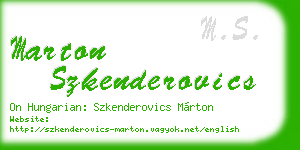 marton szkenderovics business card