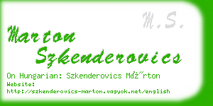 marton szkenderovics business card